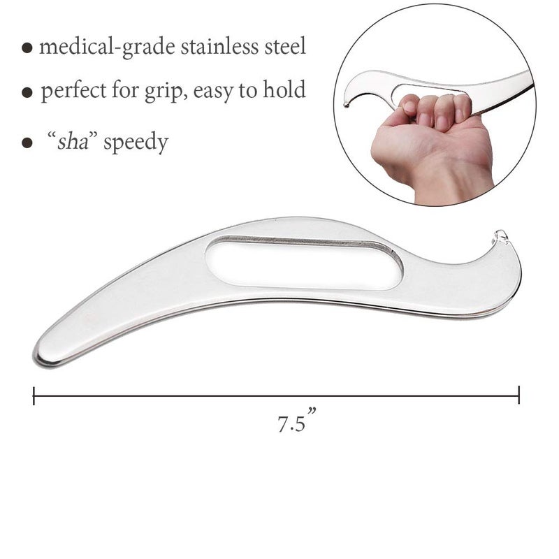 Allshow Guasha Tools, Stainless Steel Scraping Massage Tools, Muscle Scraper Massage Tools for Soft Tissue Mobilization Therapy and Deep Tissue Muscle Scraping - Image 3